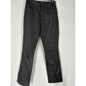 XoXo Vintage‎ leather pants size 6 black motorcycle moto Y2K straight high rise